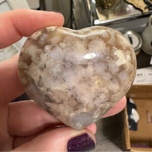 Flower Agate Crystal Heart - Genuine Crystal - NWOT